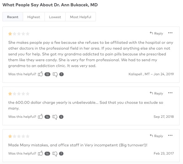 annie_healthgrade_reviews